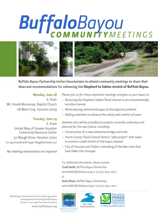 Buffalo Bayou Community Meetings