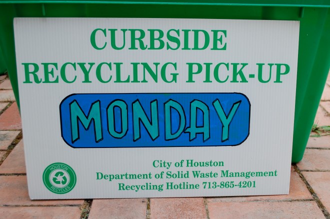 "Repurposed" Curbside Recycling Signs
